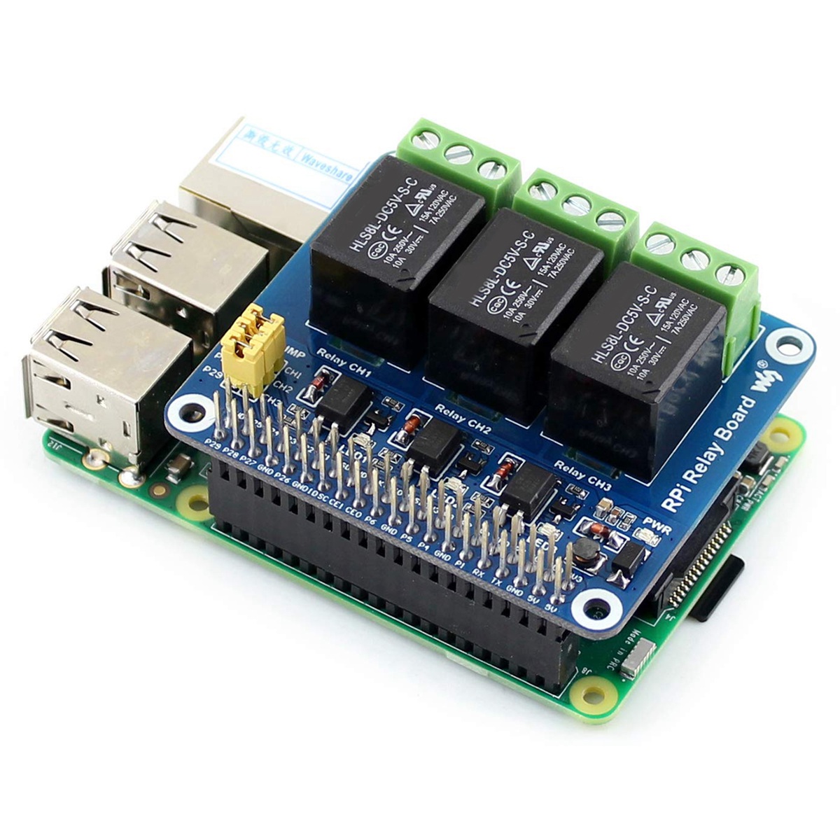 Waveshare Módulo de Relé de 3  - Pi Zero reseña y precio